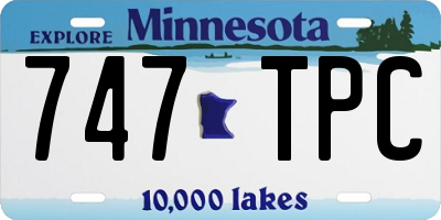MN license plate 747TPC