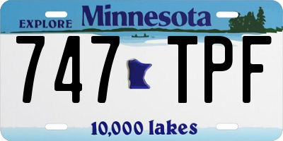 MN license plate 747TPF