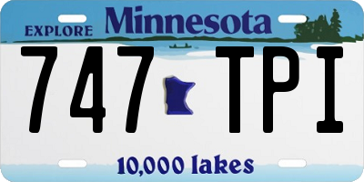 MN license plate 747TPI