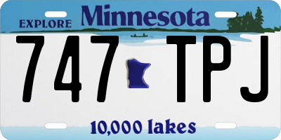MN license plate 747TPJ