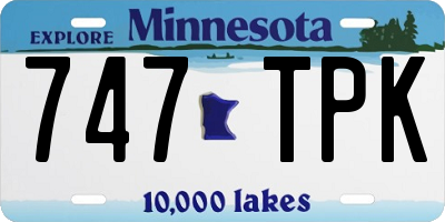 MN license plate 747TPK