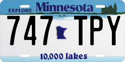 MN license plate 747TPY