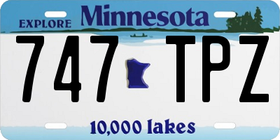 MN license plate 747TPZ