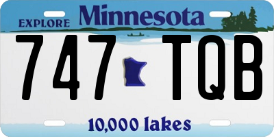 MN license plate 747TQB