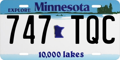 MN license plate 747TQC