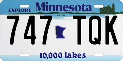 MN license plate 747TQK