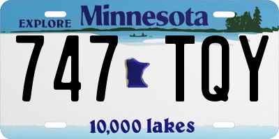 MN license plate 747TQY