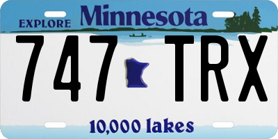 MN license plate 747TRX