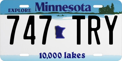 MN license plate 747TRY