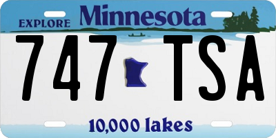 MN license plate 747TSA