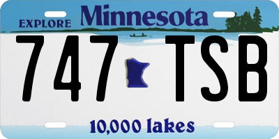 MN license plate 747TSB