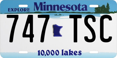 MN license plate 747TSC