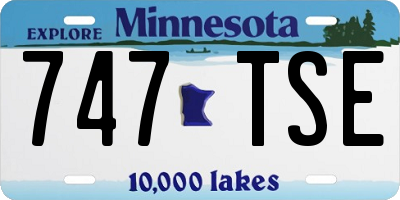 MN license plate 747TSE