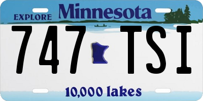 MN license plate 747TSI