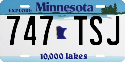 MN license plate 747TSJ