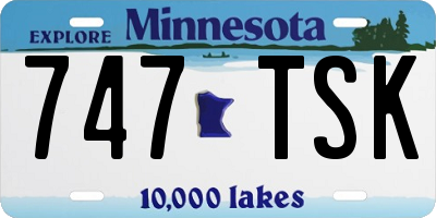 MN license plate 747TSK