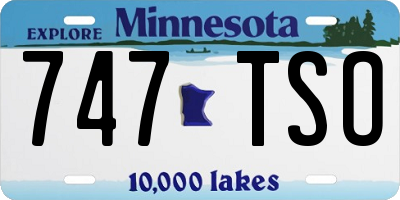 MN license plate 747TSO