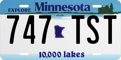MN license plate 747TST