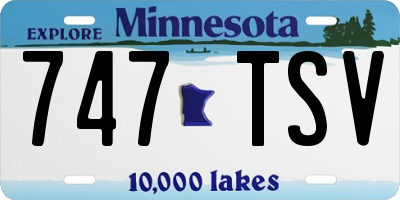 MN license plate 747TSV