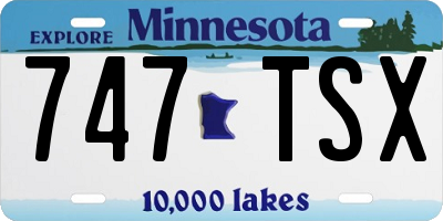 MN license plate 747TSX