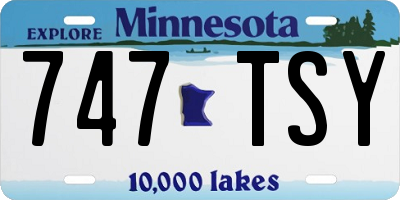 MN license plate 747TSY