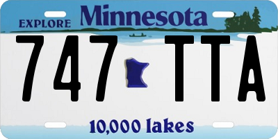 MN license plate 747TTA