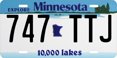 MN license plate 747TTJ