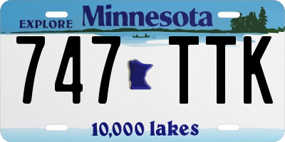 MN license plate 747TTK