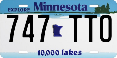 MN license plate 747TTO