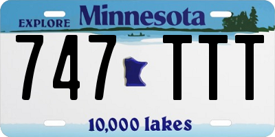 MN license plate 747TTT