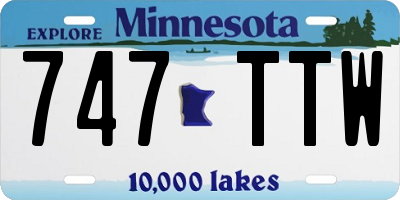 MN license plate 747TTW