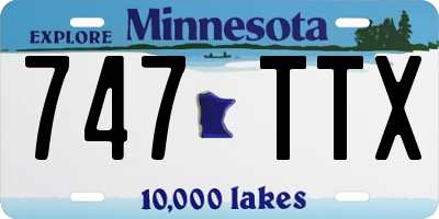 MN license plate 747TTX