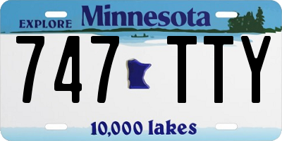 MN license plate 747TTY