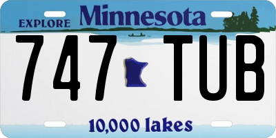 MN license plate 747TUB