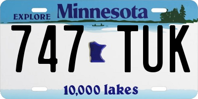 MN license plate 747TUK
