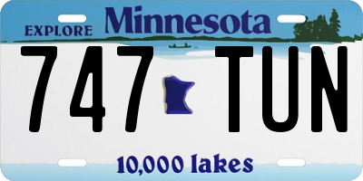 MN license plate 747TUN