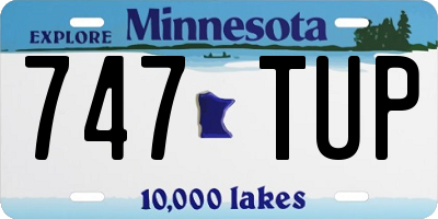 MN license plate 747TUP