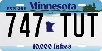 MN license plate 747TUT