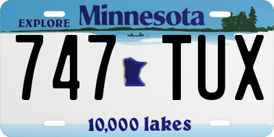 MN license plate 747TUX