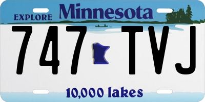 MN license plate 747TVJ