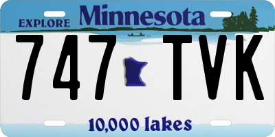 MN license plate 747TVK