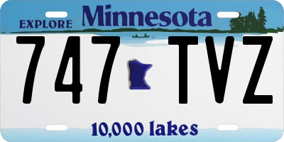 MN license plate 747TVZ