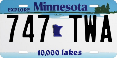 MN license plate 747TWA
