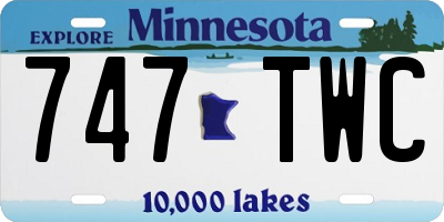 MN license plate 747TWC