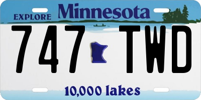 MN license plate 747TWD
