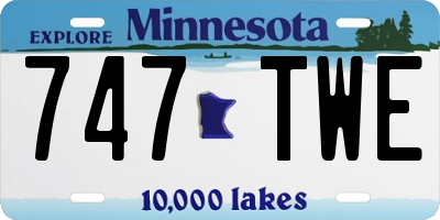 MN license plate 747TWE