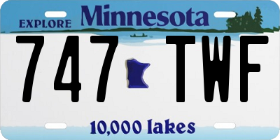 MN license plate 747TWF