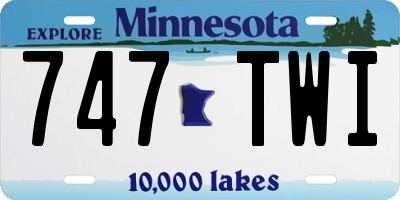 MN license plate 747TWI