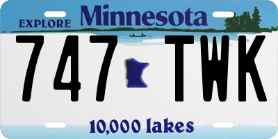 MN license plate 747TWK