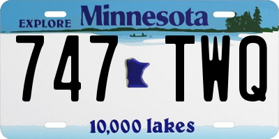 MN license plate 747TWQ